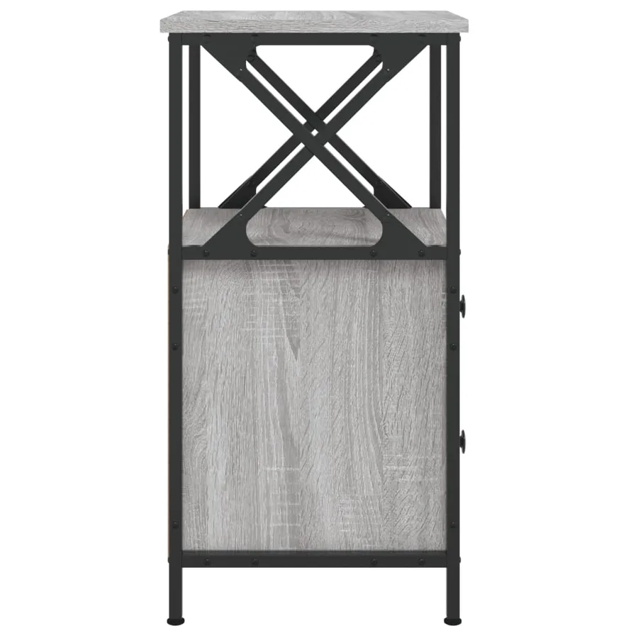 Table de chevet sonoma gris 34x35,5x70 cm bois d'ingénierie - 6