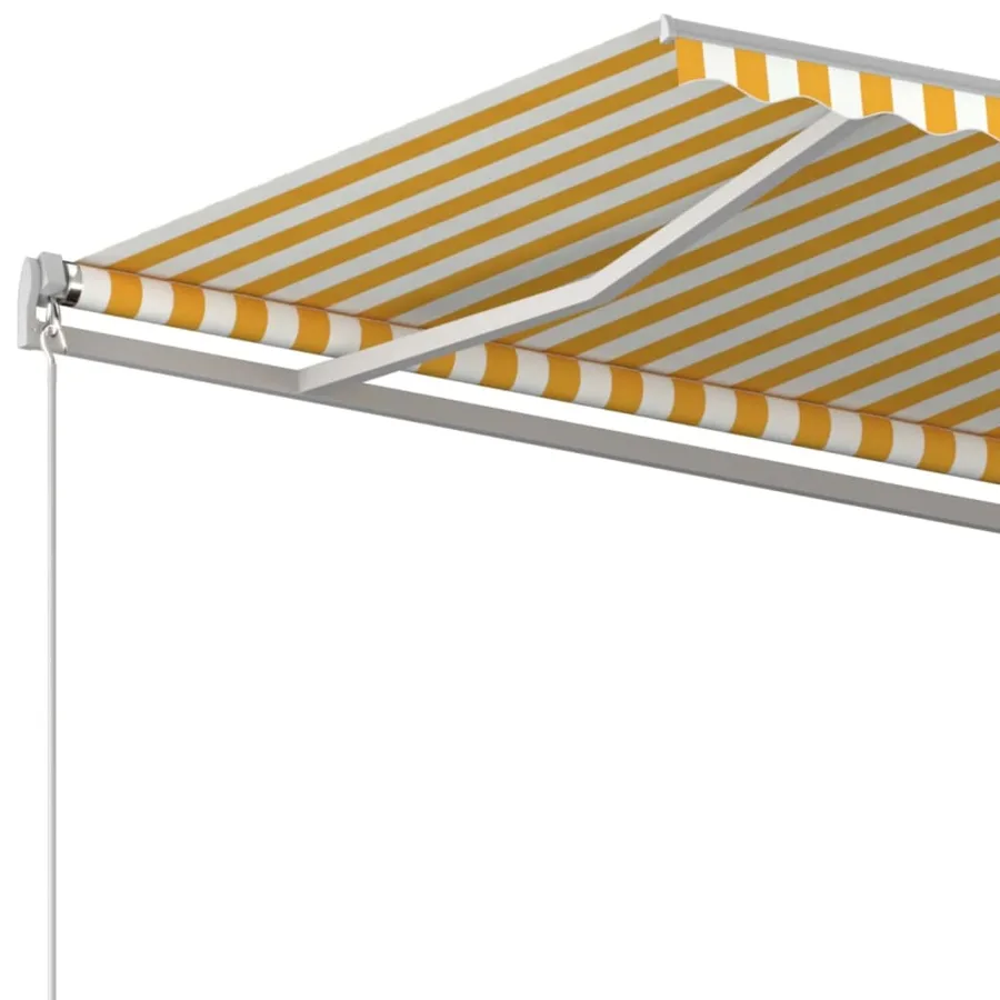 Auvent manuel rétractable 500x350 cm Jaune et blanc - 4