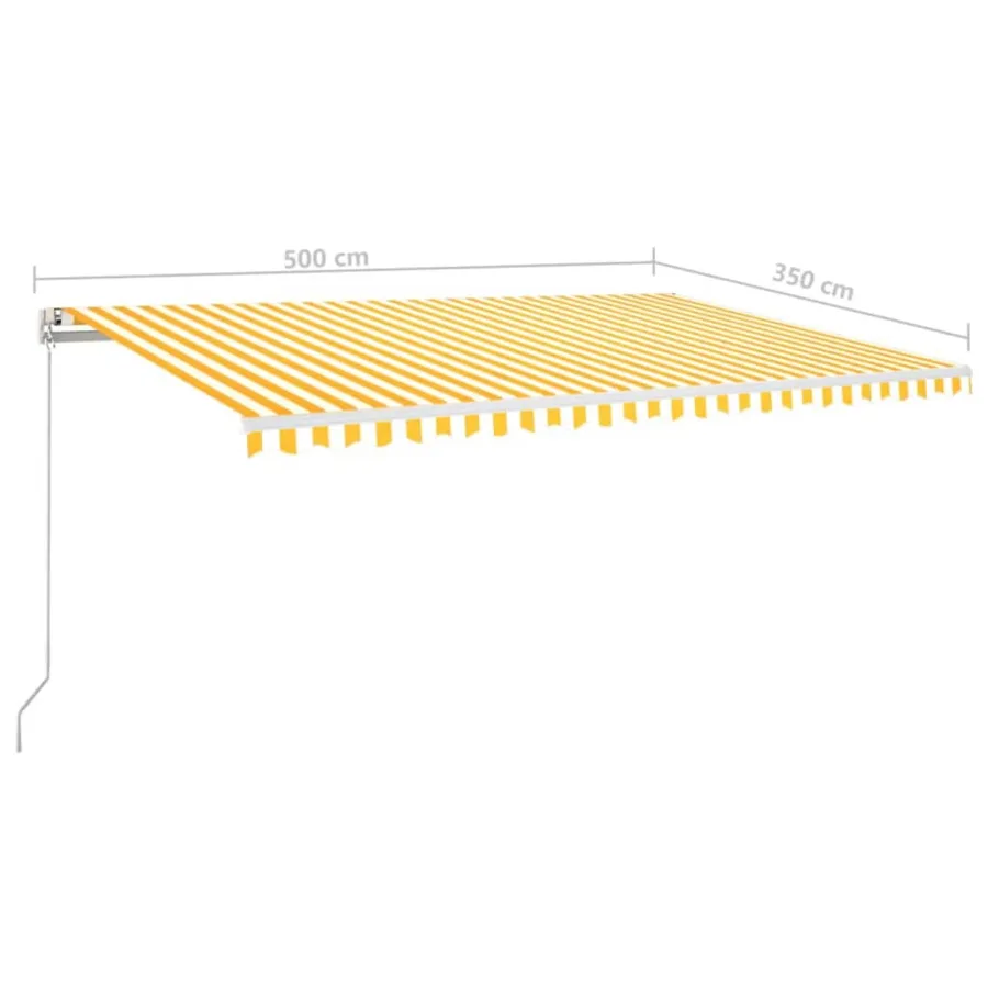 Auvent manuel rétractable 500x350 cm Jaune et blanc - 7