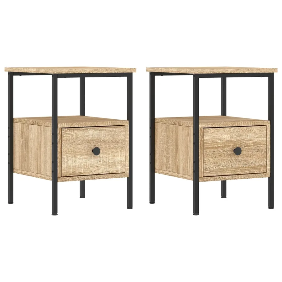 Tables de chevet 2 pcs chêne sonoma 34x36x50 cm bois ingénierie - 2