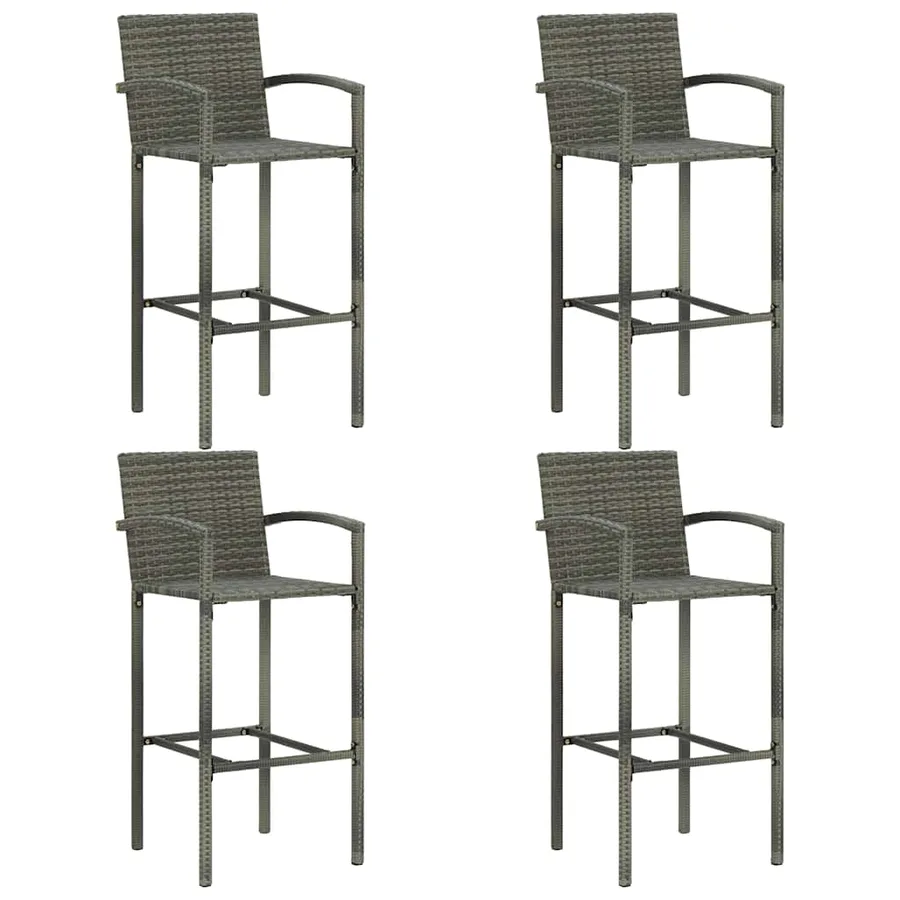 Ensemble de bar de jardin 5 pcs Gris - 8