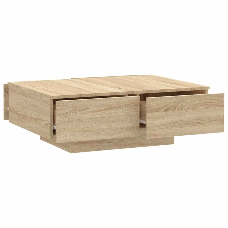 Table basse chêne sonoma 90x60x31 cm bois d'ingénierie - 5
