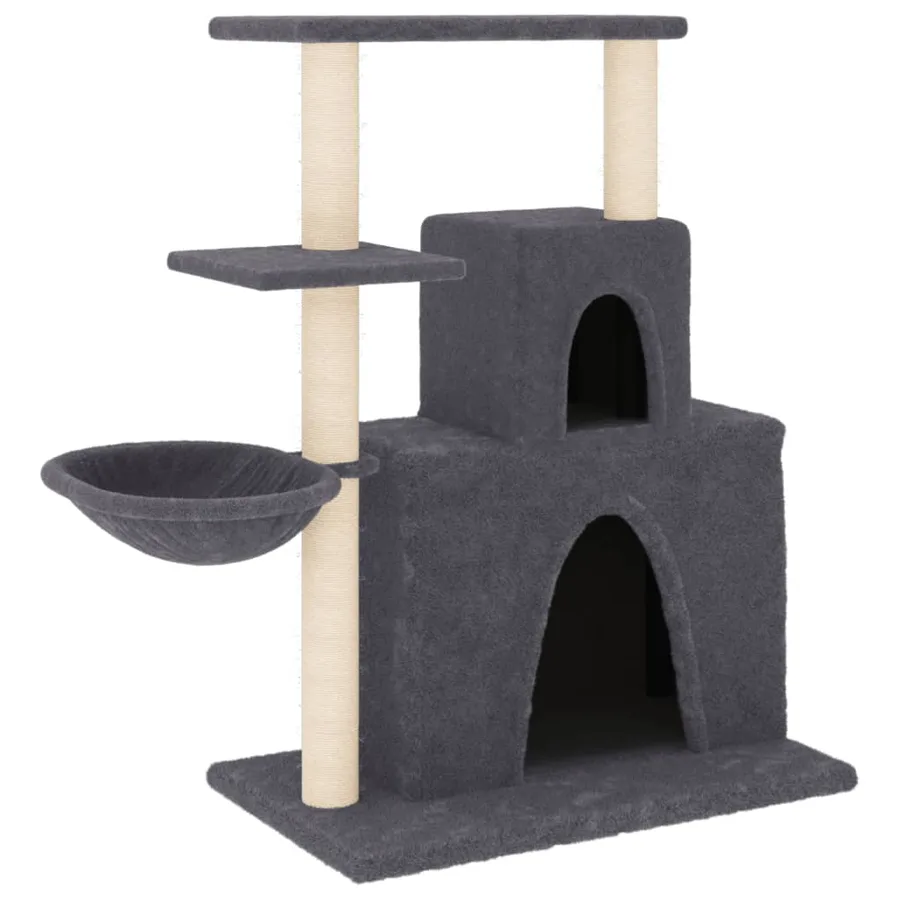 Arbre à chat avec griffoirs en sisal Gris foncé 83 cm - 2