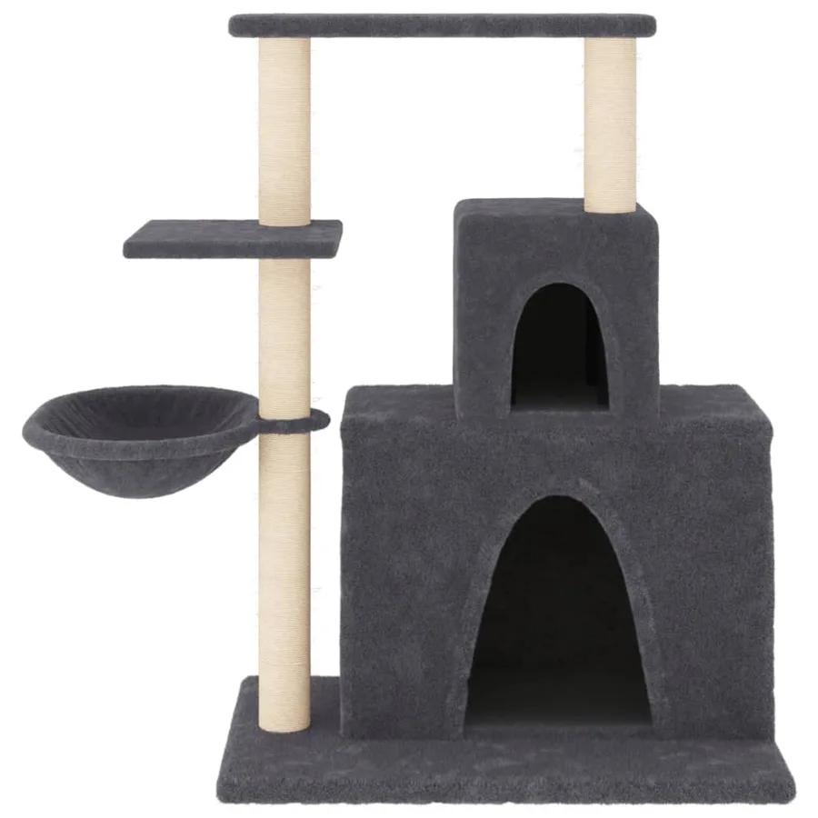 Arbre à chat avec griffoirs en sisal Gris foncé 83 cm - 3