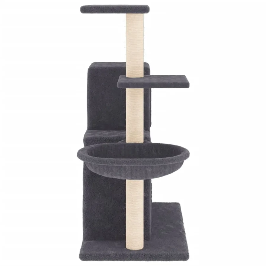 Arbre à chat avec griffoirs en sisal Gris foncé 83 cm - 4