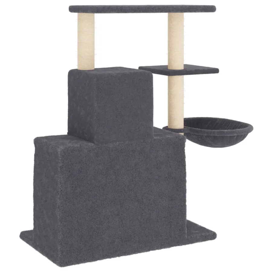 Arbre à chat avec griffoirs en sisal Gris foncé 83 cm - 5