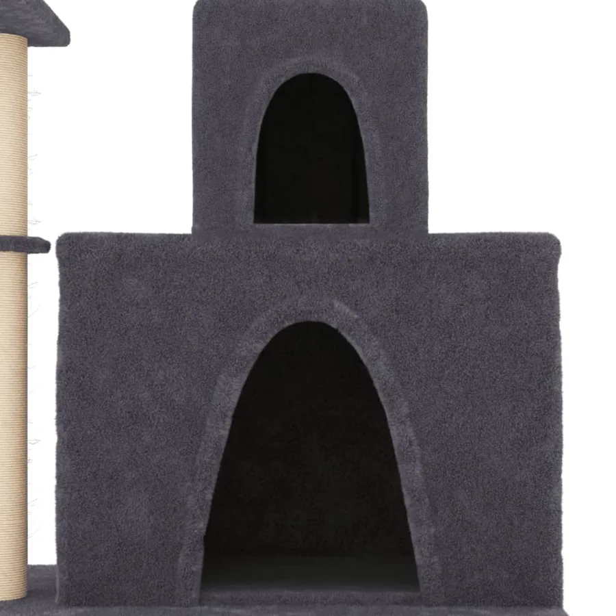 Arbre à chat avec griffoirs en sisal Gris foncé 83 cm - 6