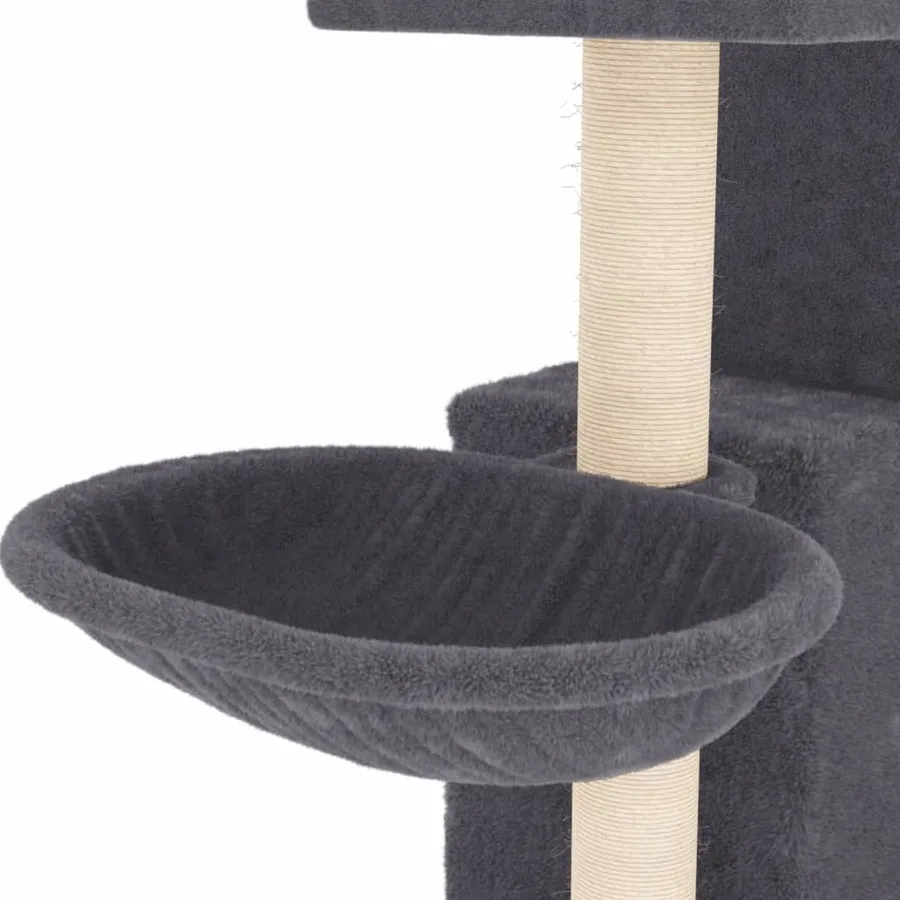 Arbre à chat avec griffoirs en sisal Gris foncé 83 cm - 7
