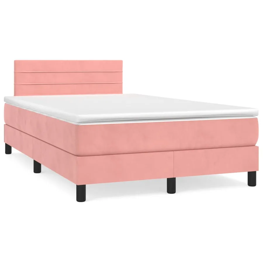 Sommier à lattes de lit avec matelas Rose 120x200 cm Velours - 2