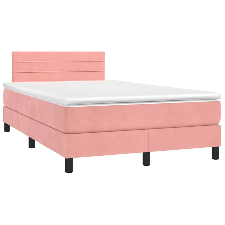 Sommier à lattes de lit avec matelas Rose 120x200 cm Velours - 3