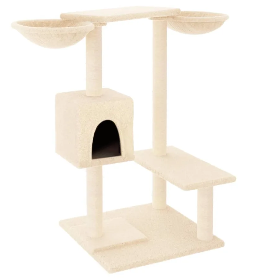 Arbre à chat avec griffoirs crème 82 cm - 2