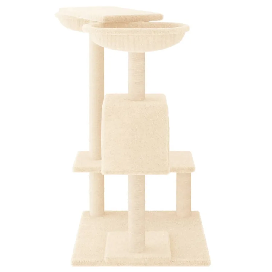 Arbre à chat avec griffoirs crème 82 cm - 4