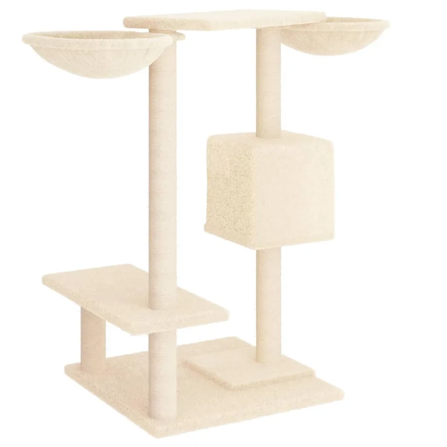 Arbre à chat avec griffoirs crème 82 cm - 5