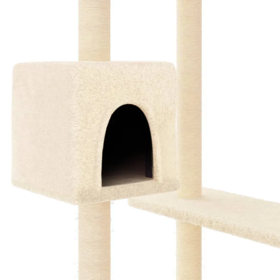 Arbre à chat avec griffoirs crème 82 cm - 6