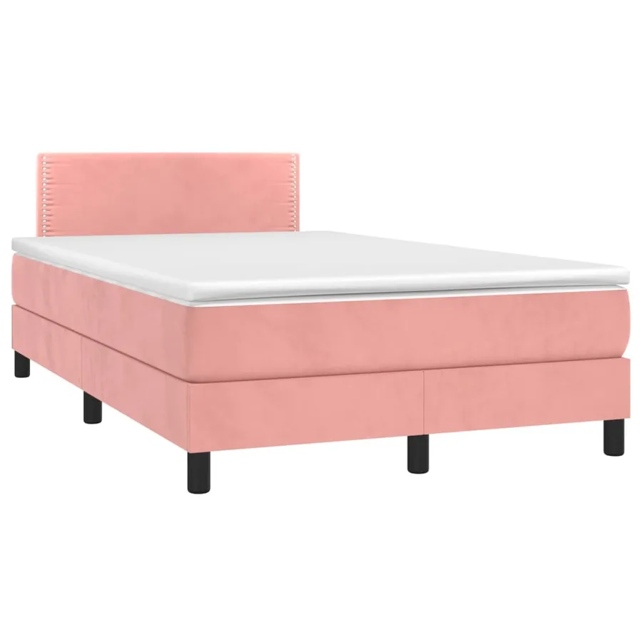 Sommier à lattes de lit avec matelas LED Rose 120x200cm Velours - 4