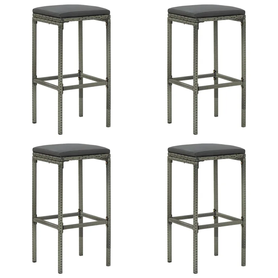 Ensemble de bar de jardin avec coussins 5 pcs Gris - 8