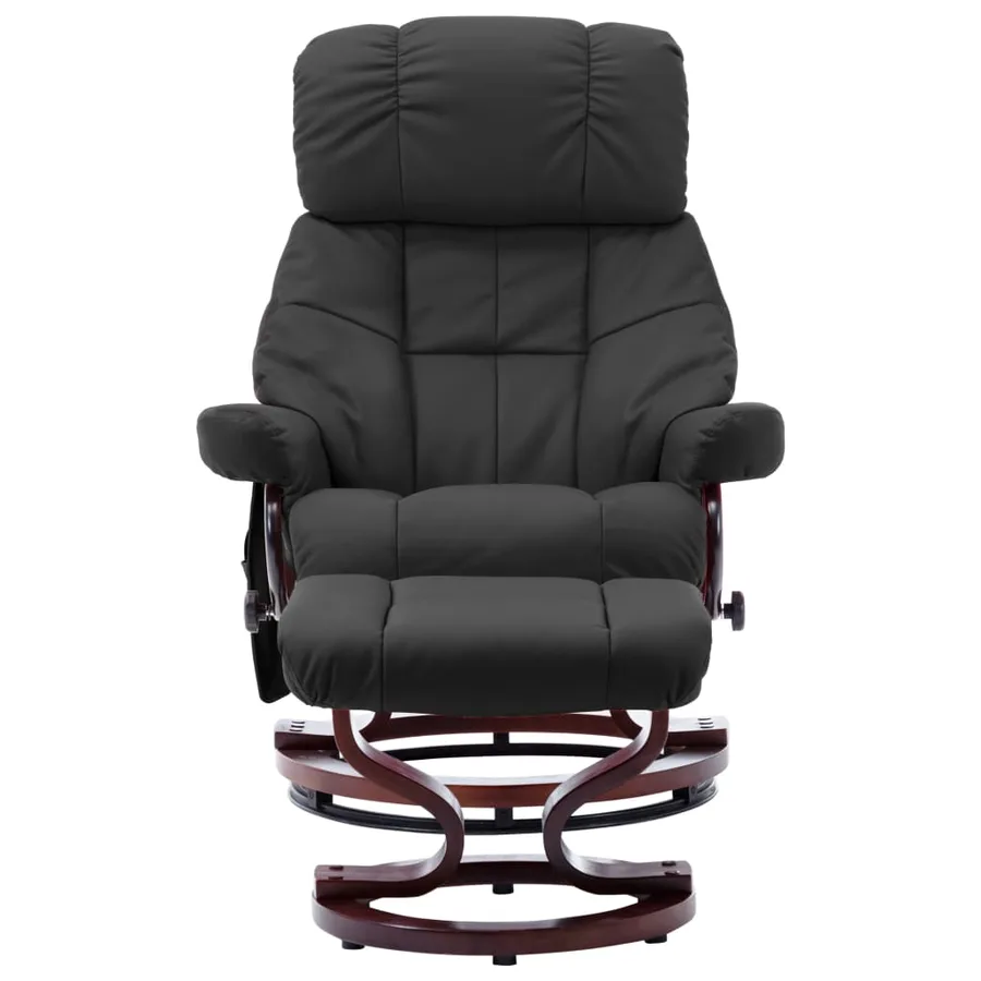 Fauteuil de massage inclinable Gris Similicuir et bois courbé - 2