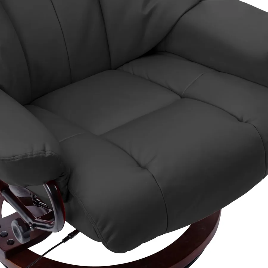 Fauteuil de massage inclinable Gris Similicuir et bois courbé - 6