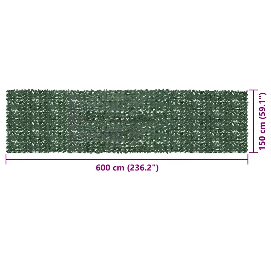 Écran de balcon avec feuilles vert foncé 600x150 cm - 7