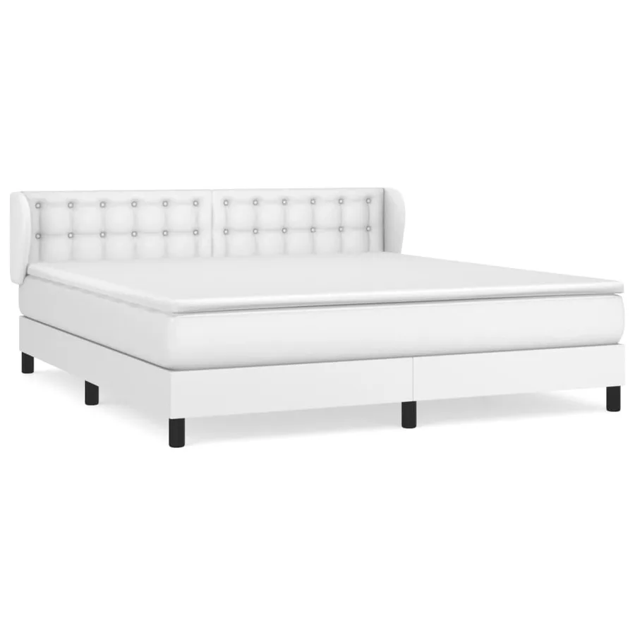 Sommier à lattes de lit avec matelas Blanc 180x200cm Similicuir - 2