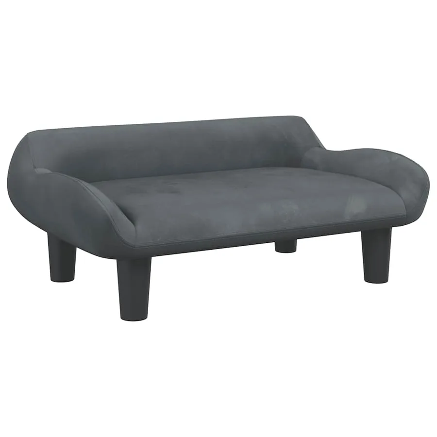 Lit pour chien gris foncé 70x40x24 cm velours - 2