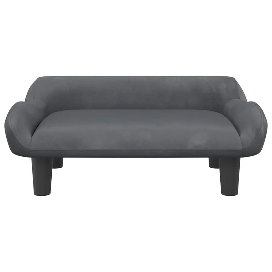 Lit pour chien gris foncé 70x40x24 cm velours - 3
