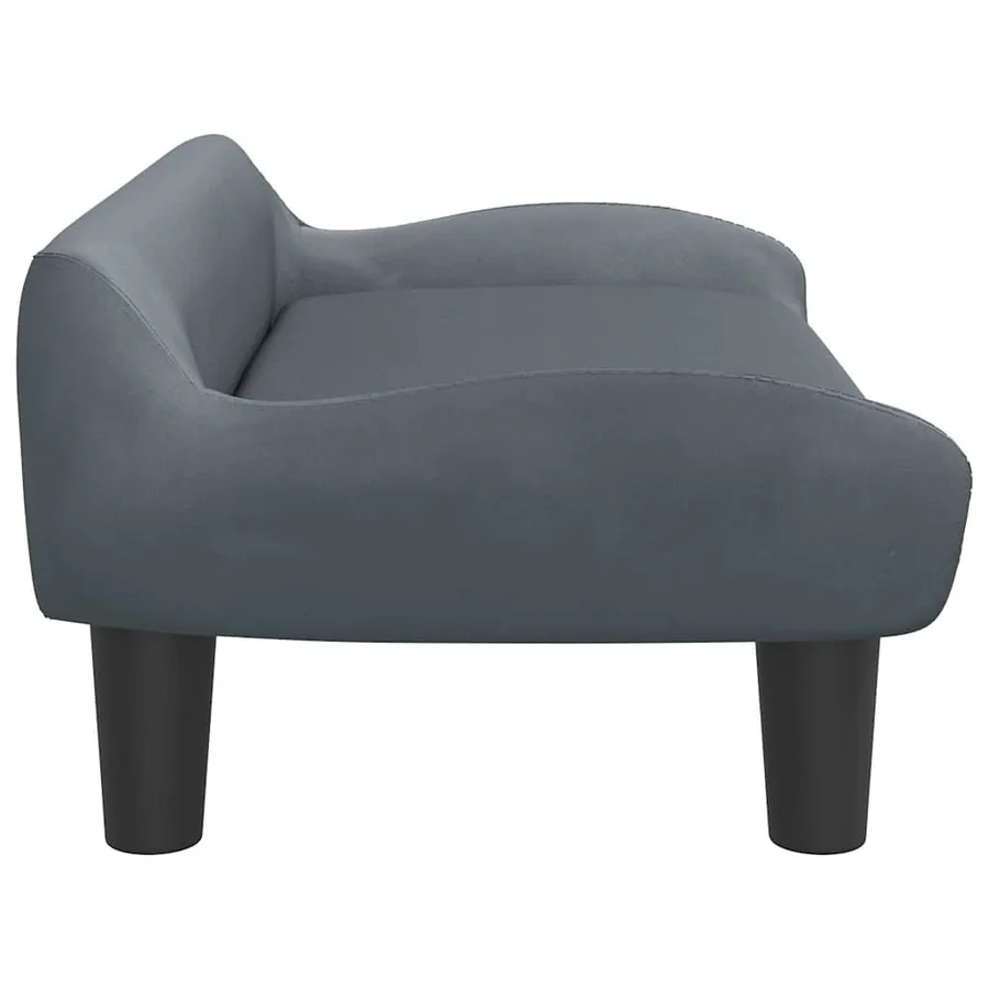 Lit pour chien gris foncé 70x40x24 cm velours - 4