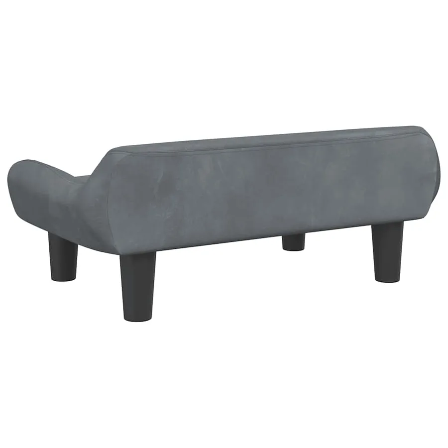 Lit pour chien gris foncé 70x40x24 cm velours - 5