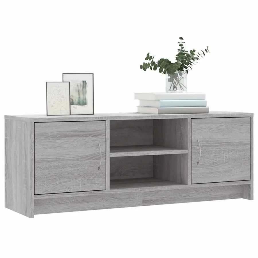 Meuble TV sonoma gris 102x30x37,5 cm bois d'ingénierie - 3
