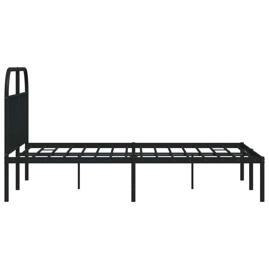 Cadre de lit métal sans matelas avec tête de lit noir 140x200cm - 7