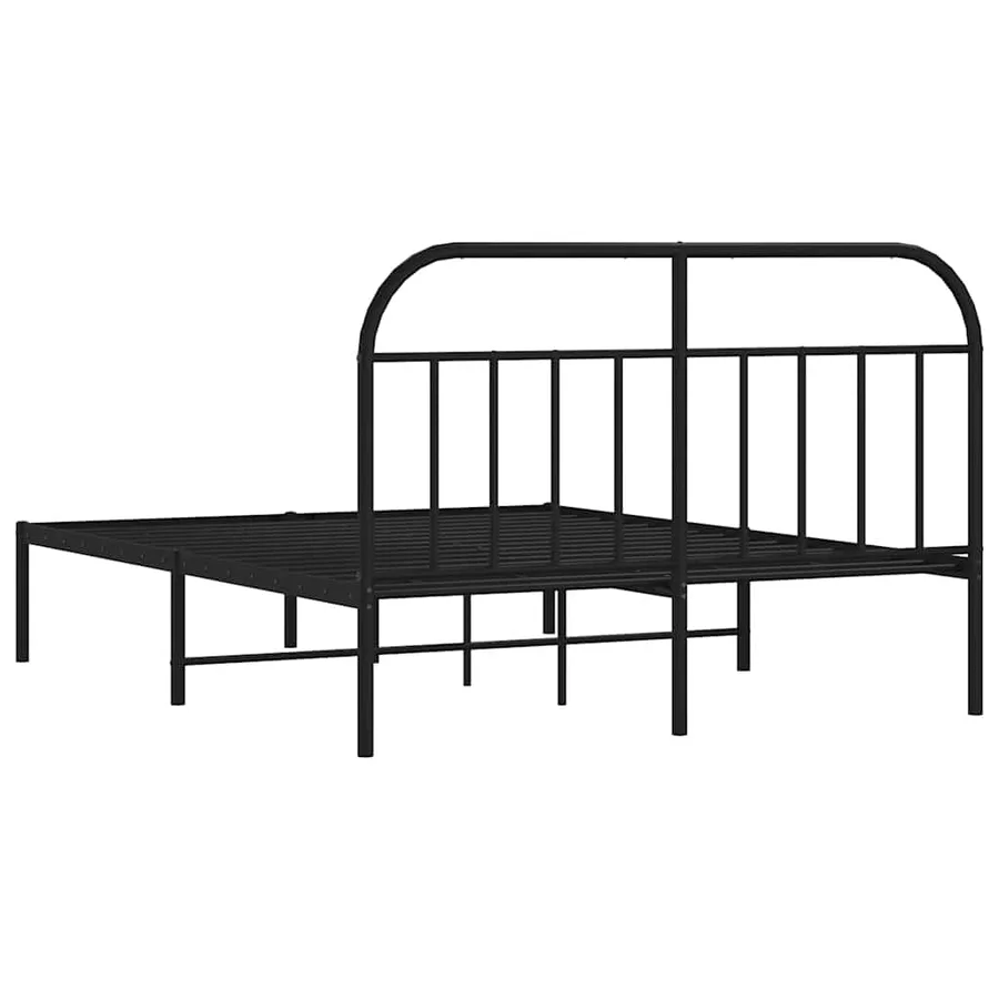 Cadre de lit métal sans matelas avec tête de lit noir 140x200cm - 8