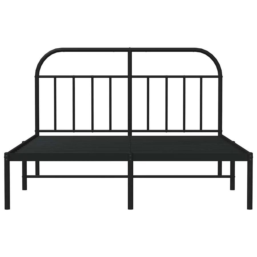 Cadre de lit métal sans matelas avec tête de lit noir 135x190cm - 6