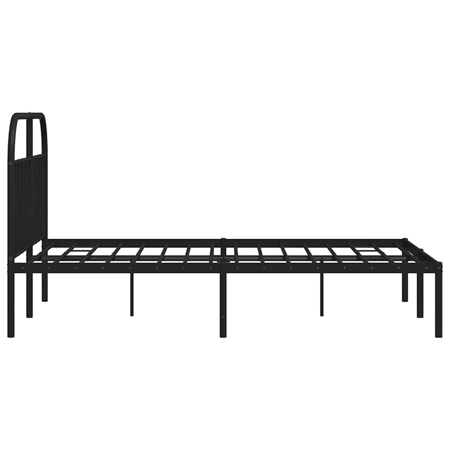 Cadre de lit métal sans matelas avec tête de lit noir 135x190cm - 7