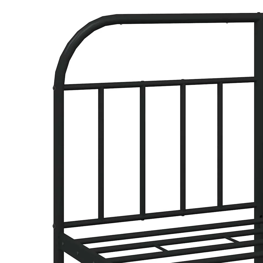 Cadre de lit métal sans matelas avec tête de lit noir 135x190cm - 9