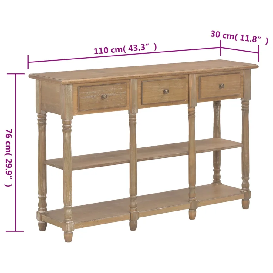 Table console 110x30x76 cm bois d'ingénierie - 9