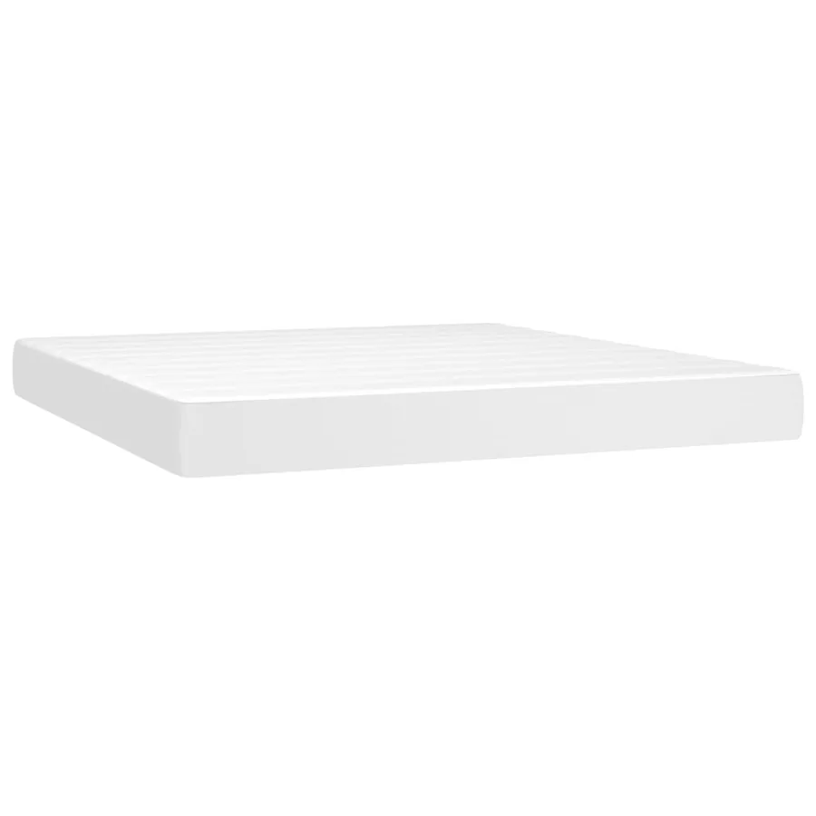 Sommier à lattes de lit avec matelas et LED Blanc 180x200 cm - 6