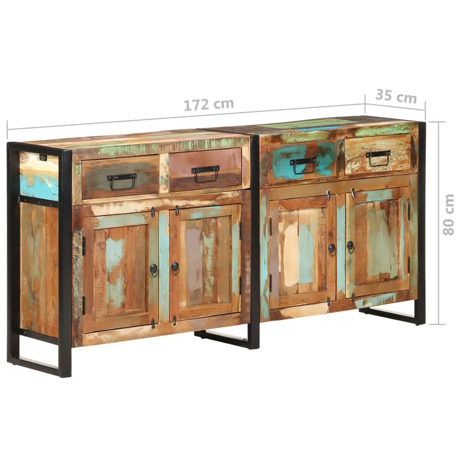 Buffet 172x35x80 cm Bois de récupération massif - 10