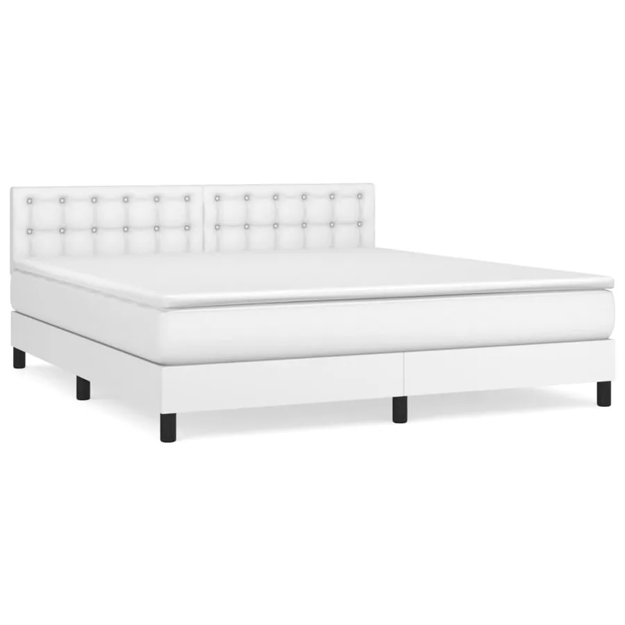 Sommier à lattes de lit avec matelas Blanc 180x200cm Similicuir - 2