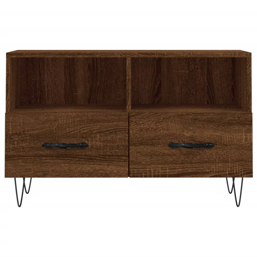 Meuble TV Chêne marron 80x36x50 cm Bois d'ingénierie - 5