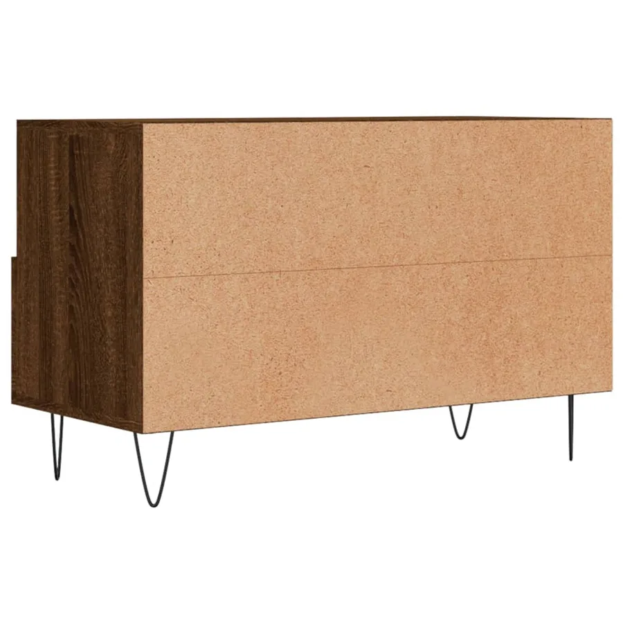 Meuble TV Chêne marron 80x36x50 cm Bois d'ingénierie - 8