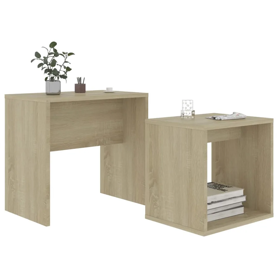 Ensemble de table basse Chêne sonoma 48x30x45cm Bois ingénierie - 3