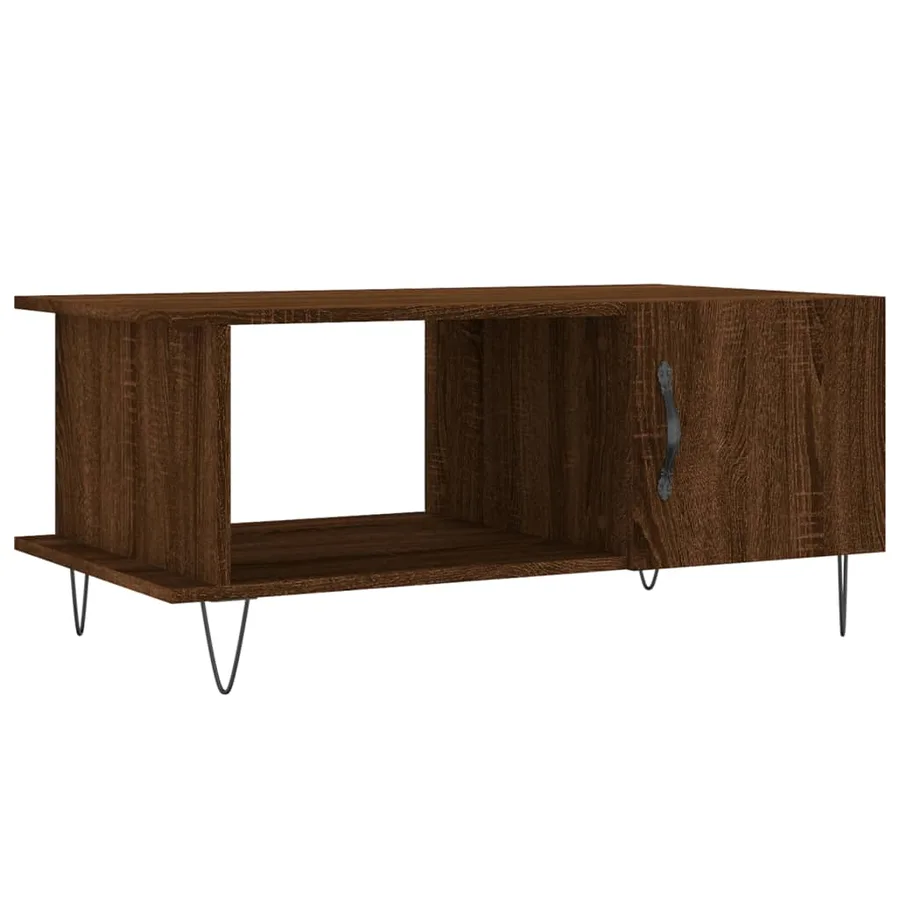 Table basse chêne marron 90x50x40 cm bois d'ingénierie - 2