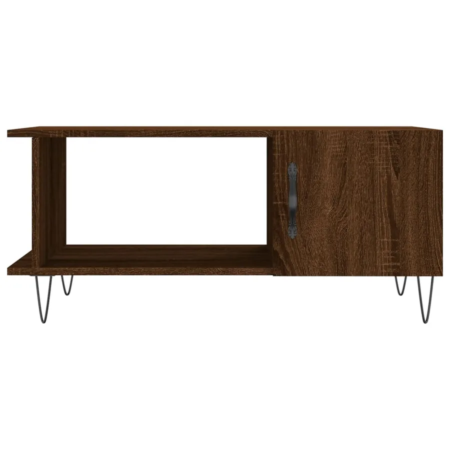 Table basse chêne marron 90x50x40 cm bois d'ingénierie - 5