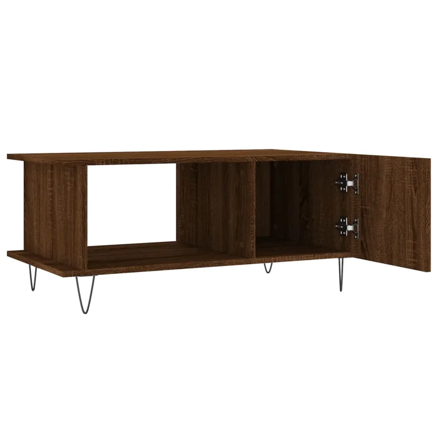 Table basse chêne marron 90x50x40 cm bois d'ingénierie - 6