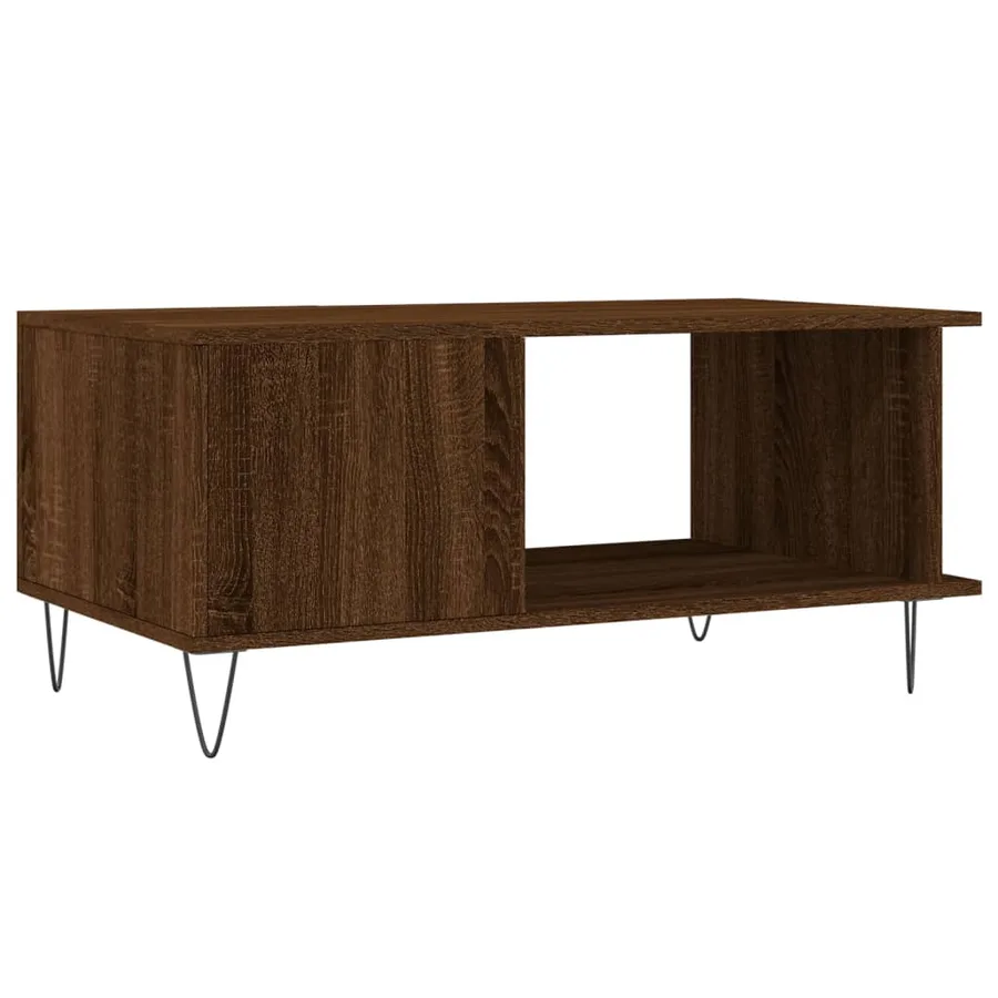 Table basse chêne marron 90x50x40 cm bois d'ingénierie - 8