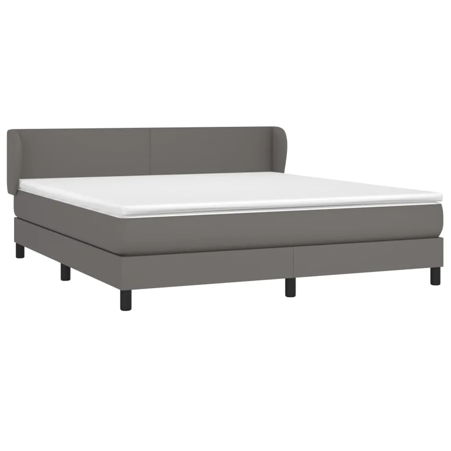 Sommier à lattes de lit avec matelas Gris 180x200 cm Similicuir - 3