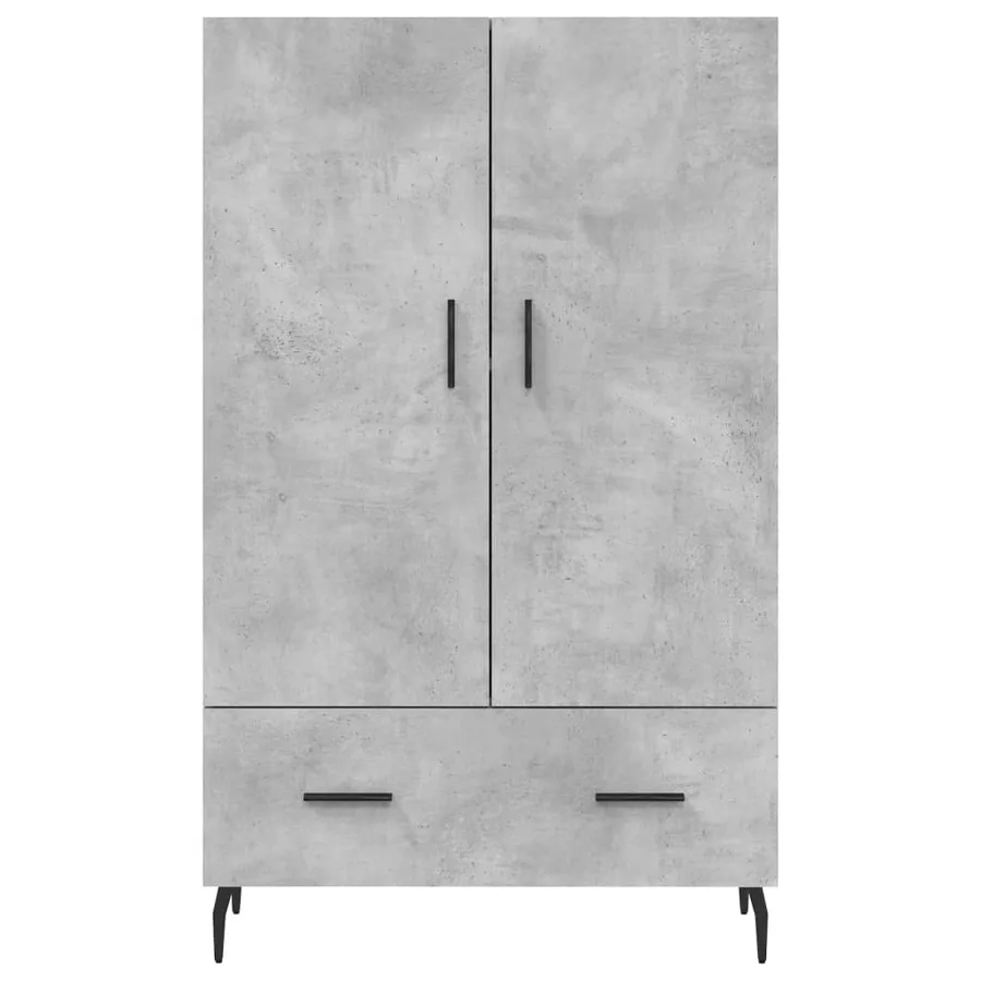 Buffet haut gris béton 69,5x31x115 cm bois d'ingénierie - 6