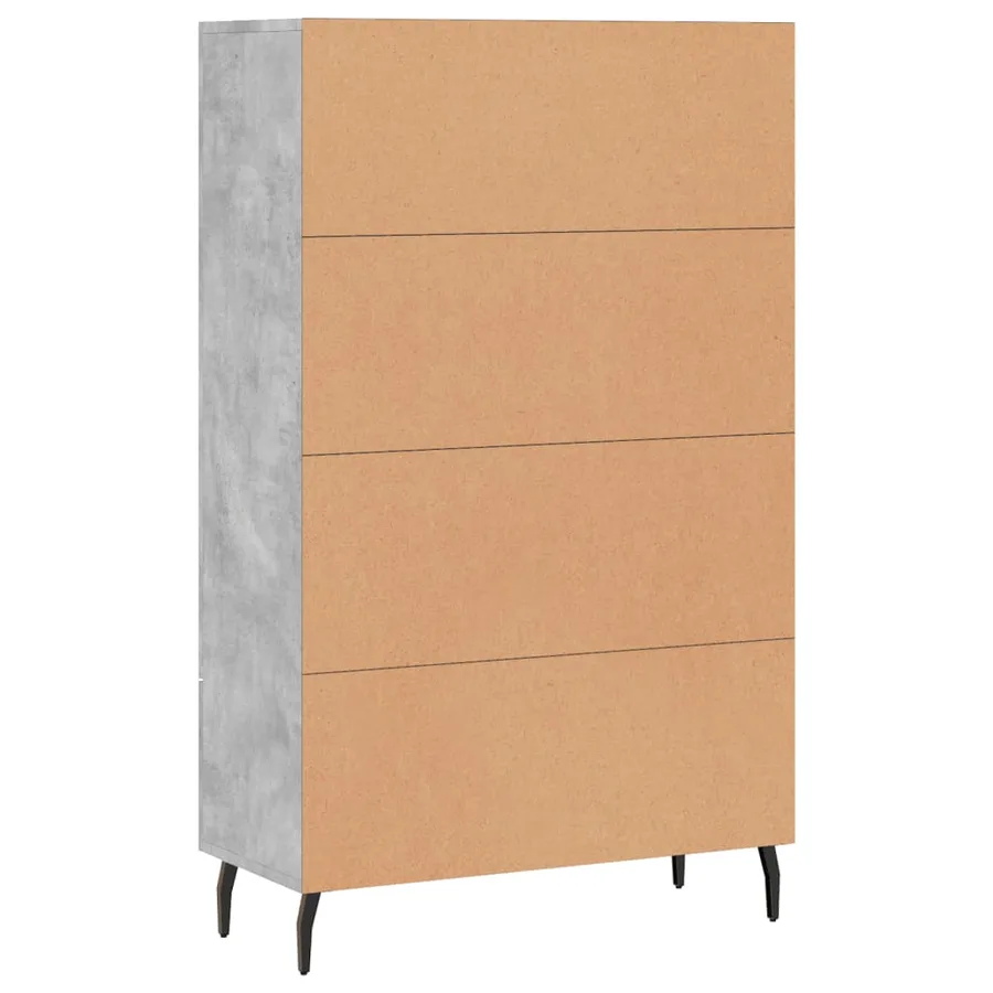 Buffet haut gris béton 69,5x31x115 cm bois d'ingénierie - 8