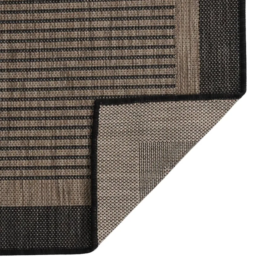 Tapis à tissage plat d'extérieur 80x150 cm Marron foncé - 2