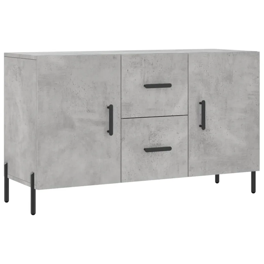 Buffet gris béton 100x36x60 cm bois d'ingénierie - 2